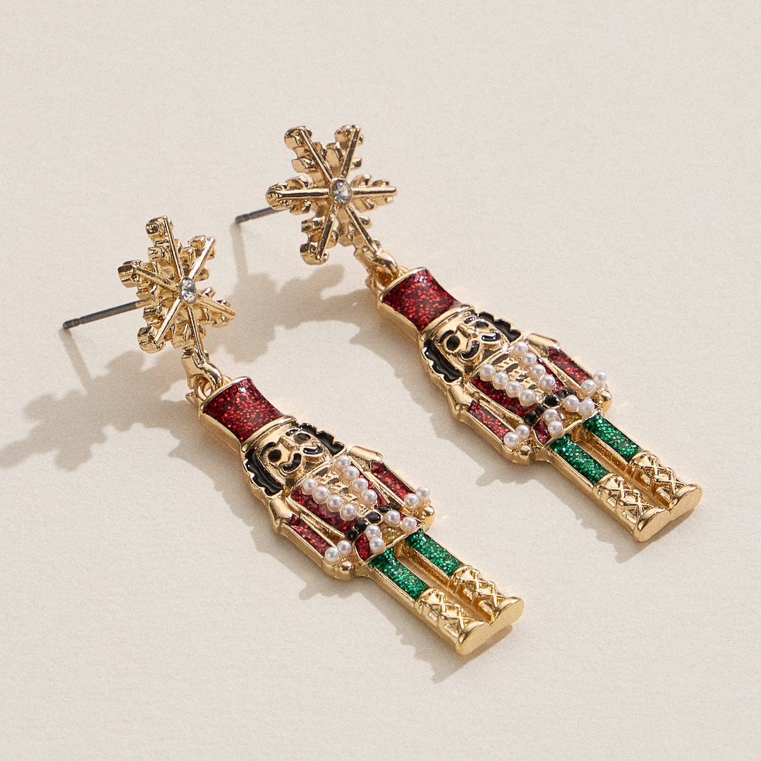 Nutcracker Enamel Earrings with Titanium Post
