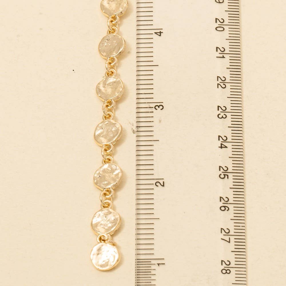 Gold Mini Metallic Coins Long Chain Necklace