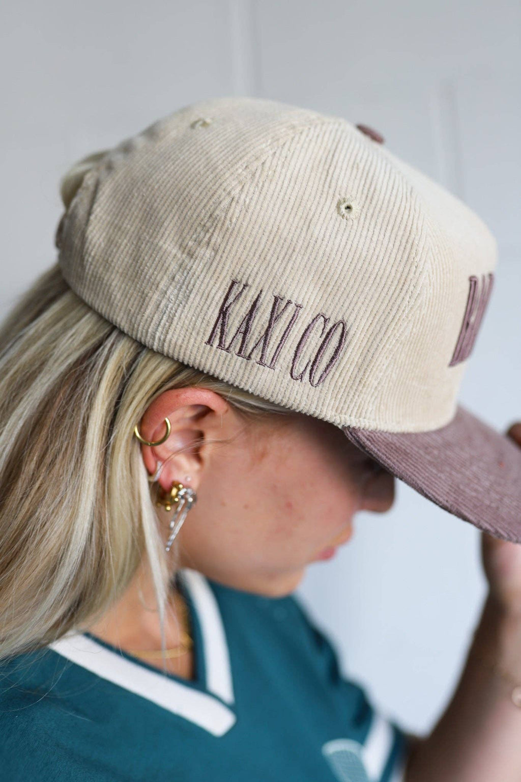 Bad Hair Day Trucker Hat: CREAM CORDUROY