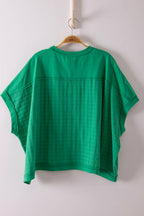 Kelly Green PLUS SIZE Dolman Sleeve Textured Knit Casual Top