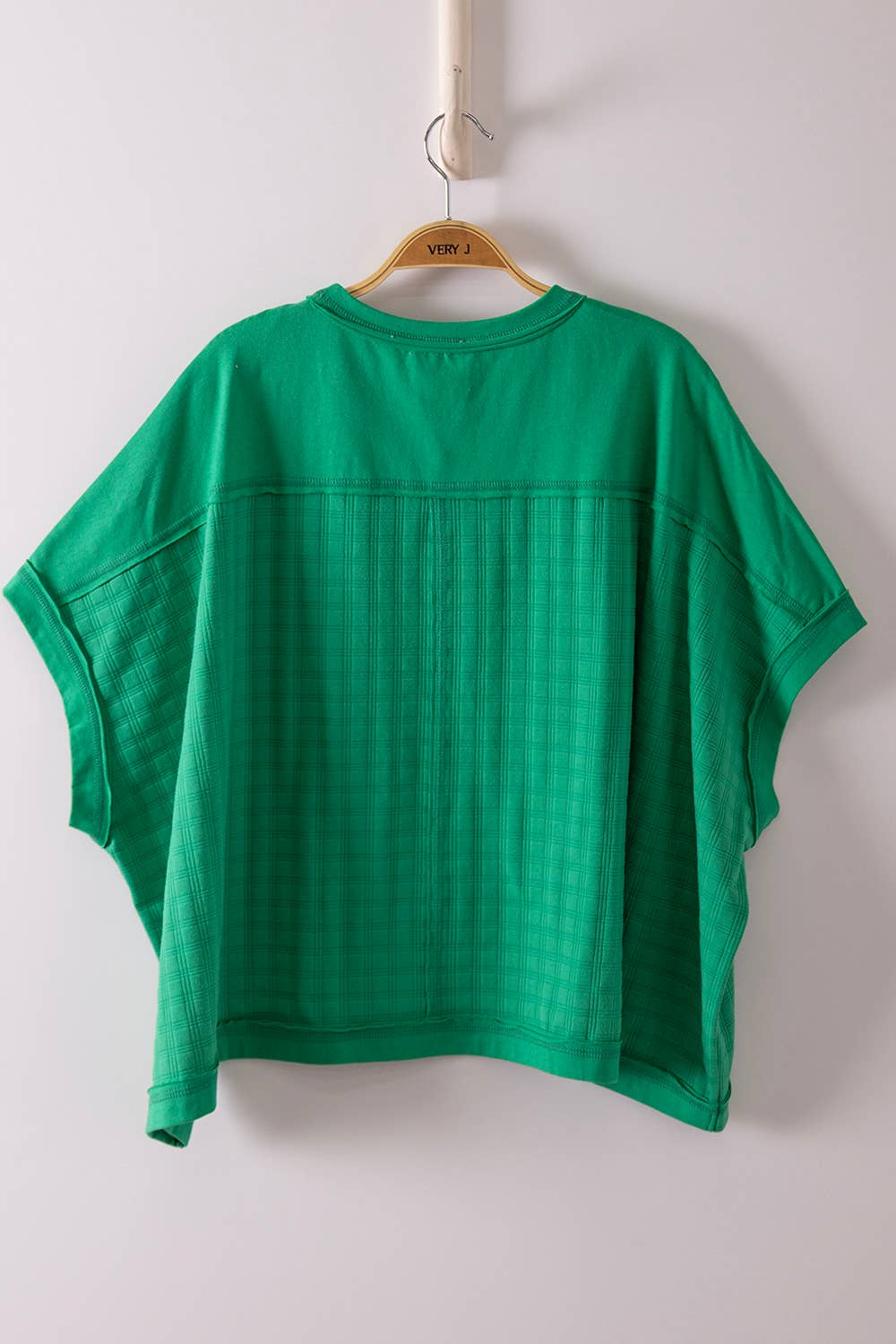 Kelly Green PLUS SIZE Dolman Sleeve Textured Knit Casual Top