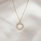 SUNBURST NECKLACE | gold | sparkly sun pendant necklace : 18" Chain