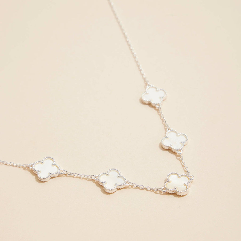 Gold Chain Necklace with Shell Inlay Charms: Black / One / 4SN11001