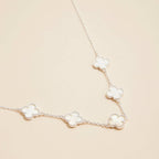 Gold Chain Necklace with Shell Inlay Charms: Gold/White / One / 4SN11001