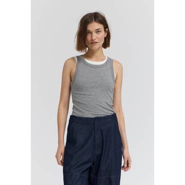 Grey Binding Tank Top