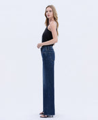 UPLIFTED JEWEL OLIVIA SUPER HIGH RISE FULL LENGTH DARK WASH WIDE JEANS