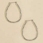 Hammered Teardrop Open Hoop Earrings: GD