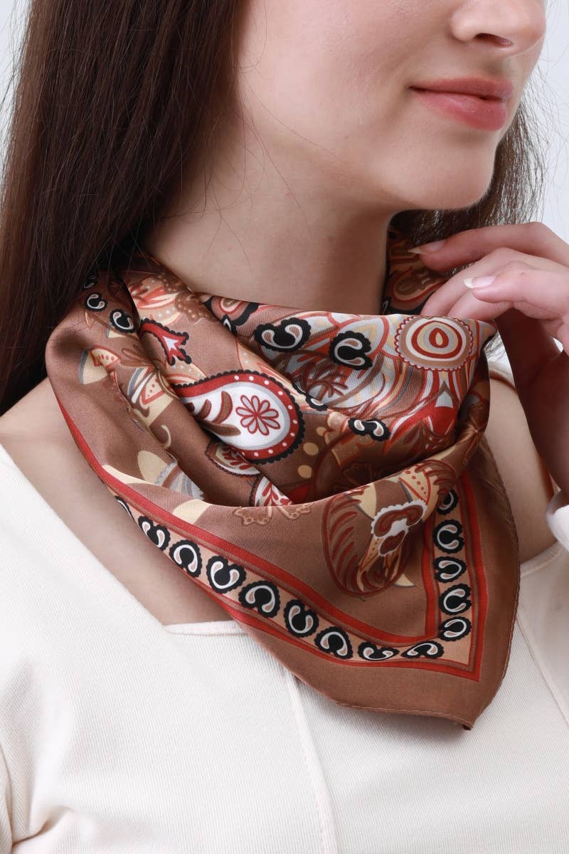 BROWN Ethnic Vintage Print Multi-Use Bandana