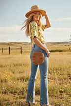 YELLOW/GREEN Striped Oversized Relaxed Top