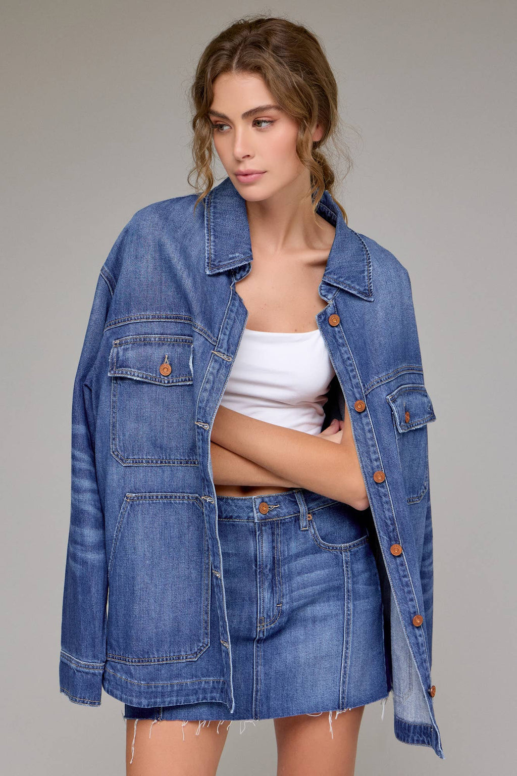 Medium Wash Oversized Shirt