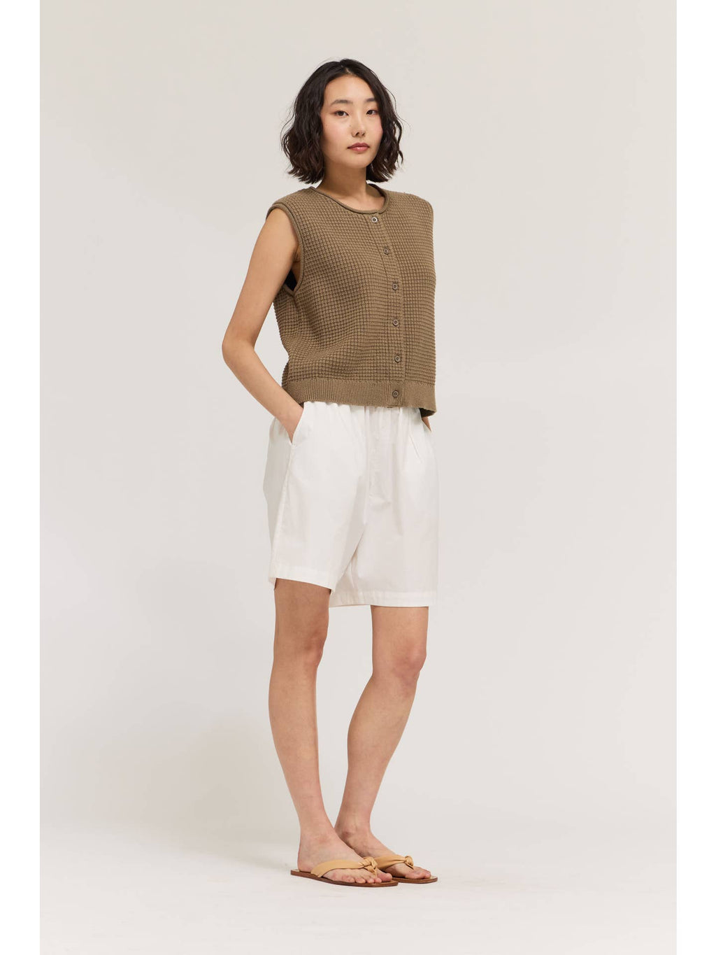 Dry Herb  Check Texture Knit Vest