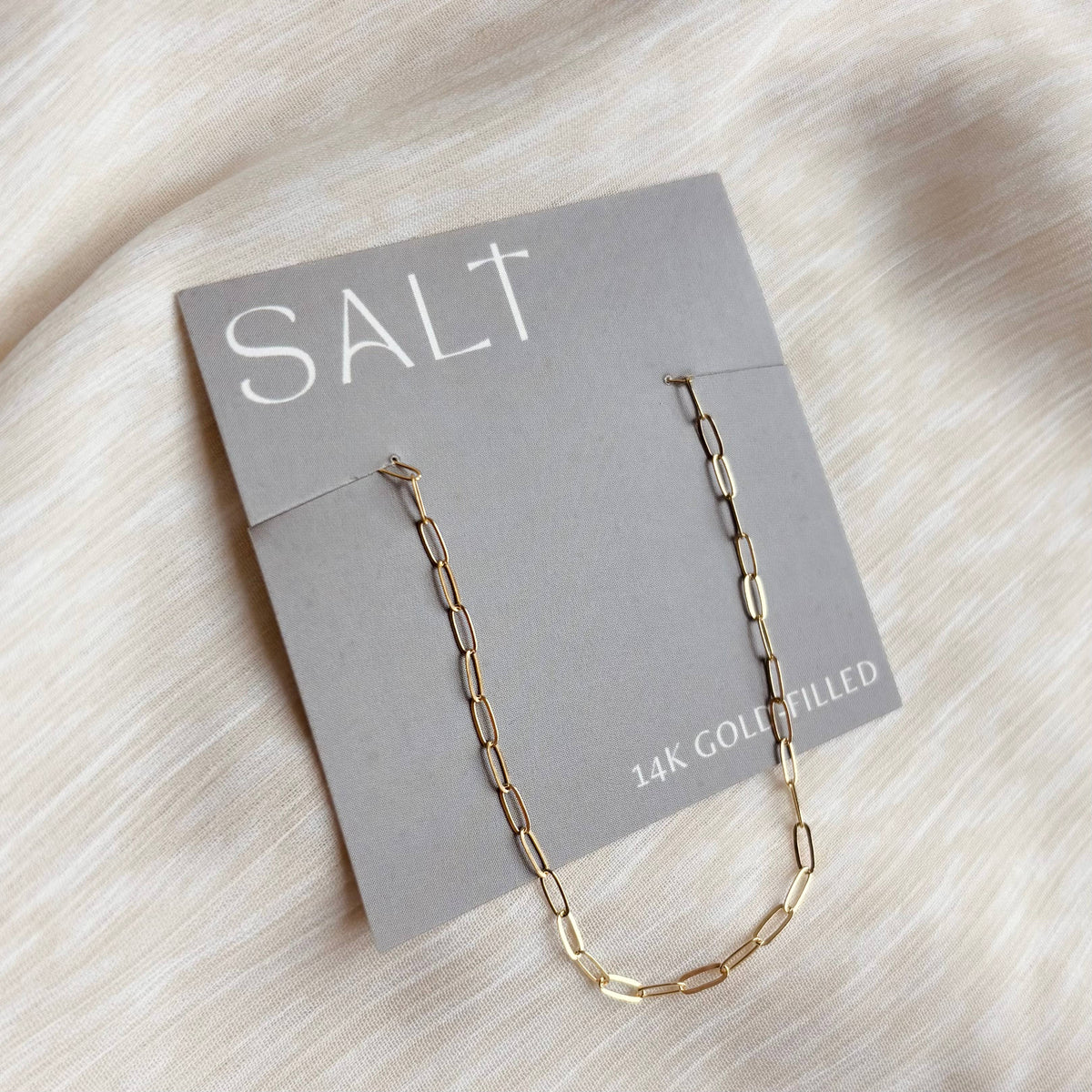 THIN PAPERCLIP NECKLACE  | dainty 14k gold filled necklace