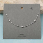 Cz Station Bar Chain Necklace: GDCRY