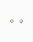 Mother of Pearl Clover Earring Set, Set of 3: White