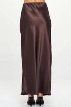 CHOCOLATE Silky Satin Maxi Skirt
