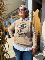 TAUPE WITCH SWITCH MINERAL GRAPHIC SWEATSHIRTS