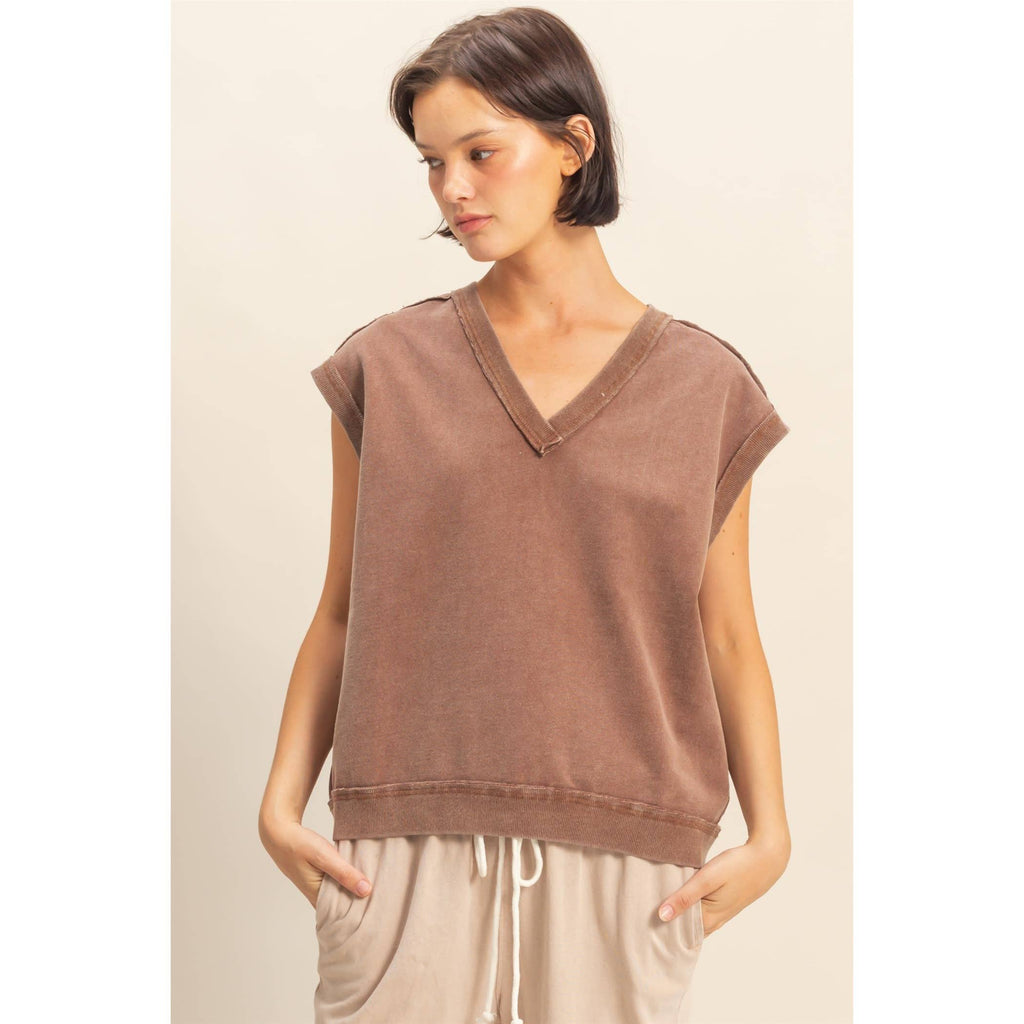 V-Neck Sleeveless Casual Vest