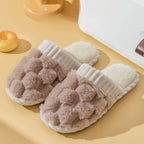 Plush Slippers: Brown