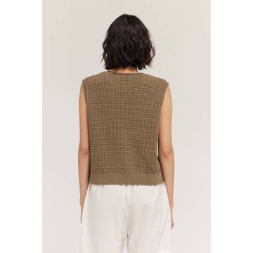 Dry Herb  Check Texture Knit Vest