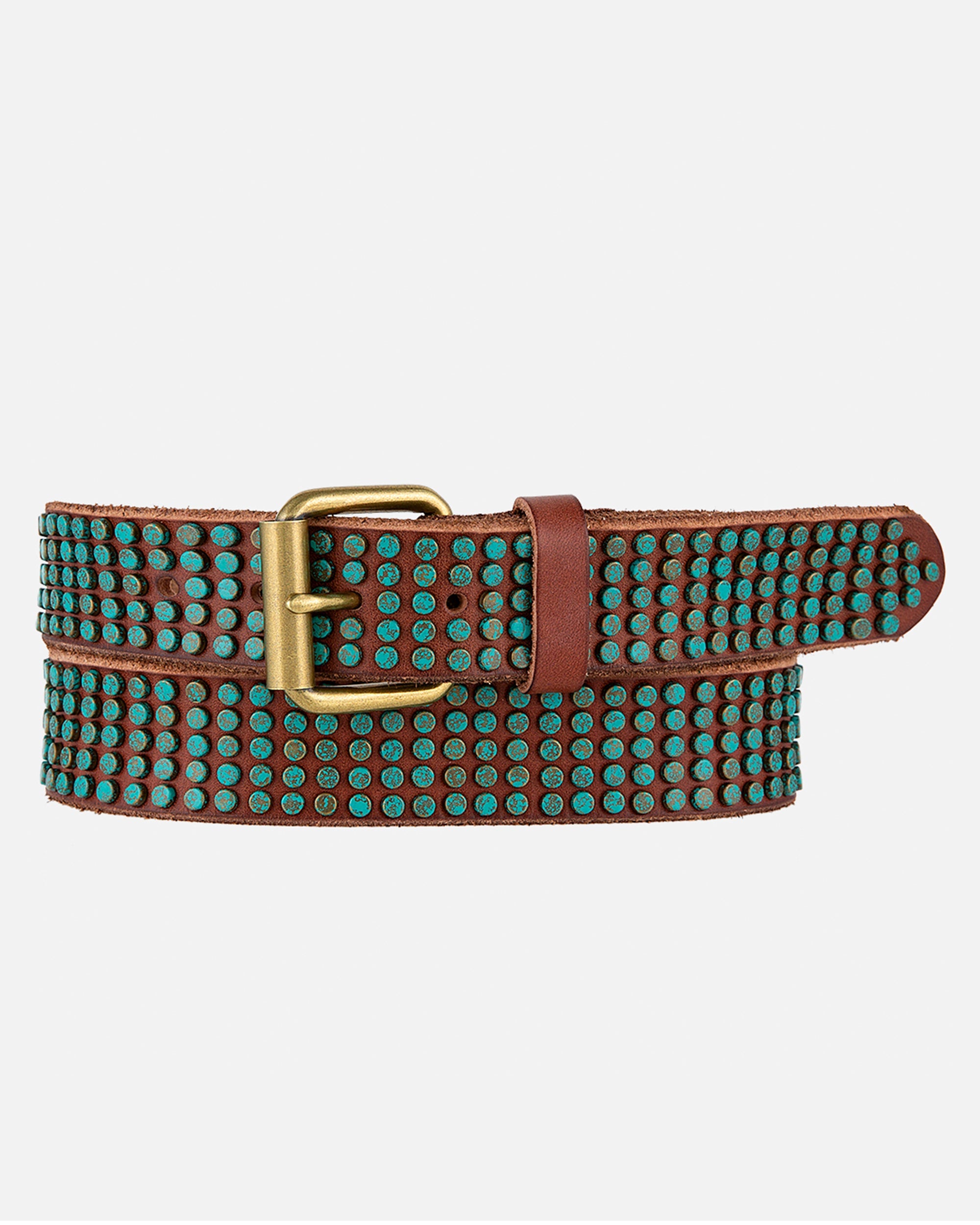 Cognac Eden | Studded Bohemian Leather Belt