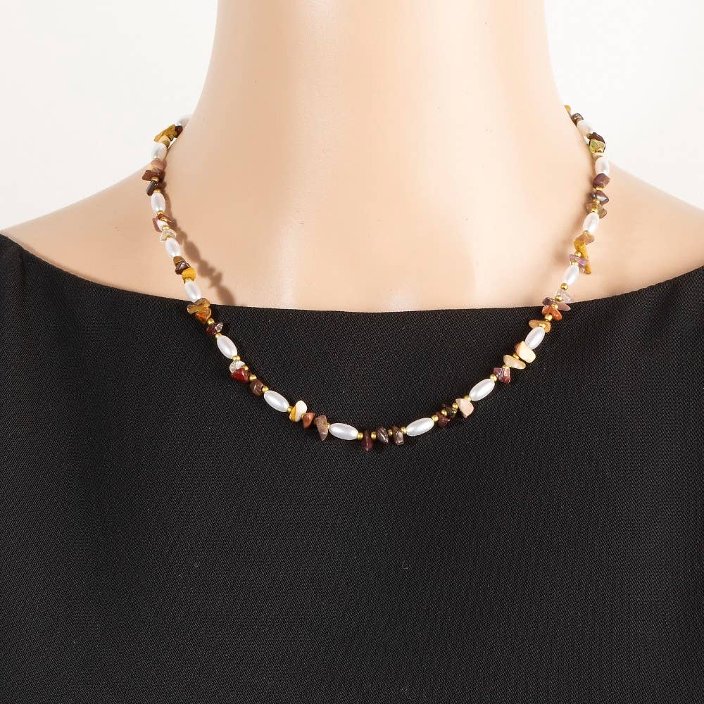 Assorted Stone And Beads Necklace: MU