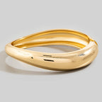 GOLD Metallic Curved Sculptural Bangle Bracelet