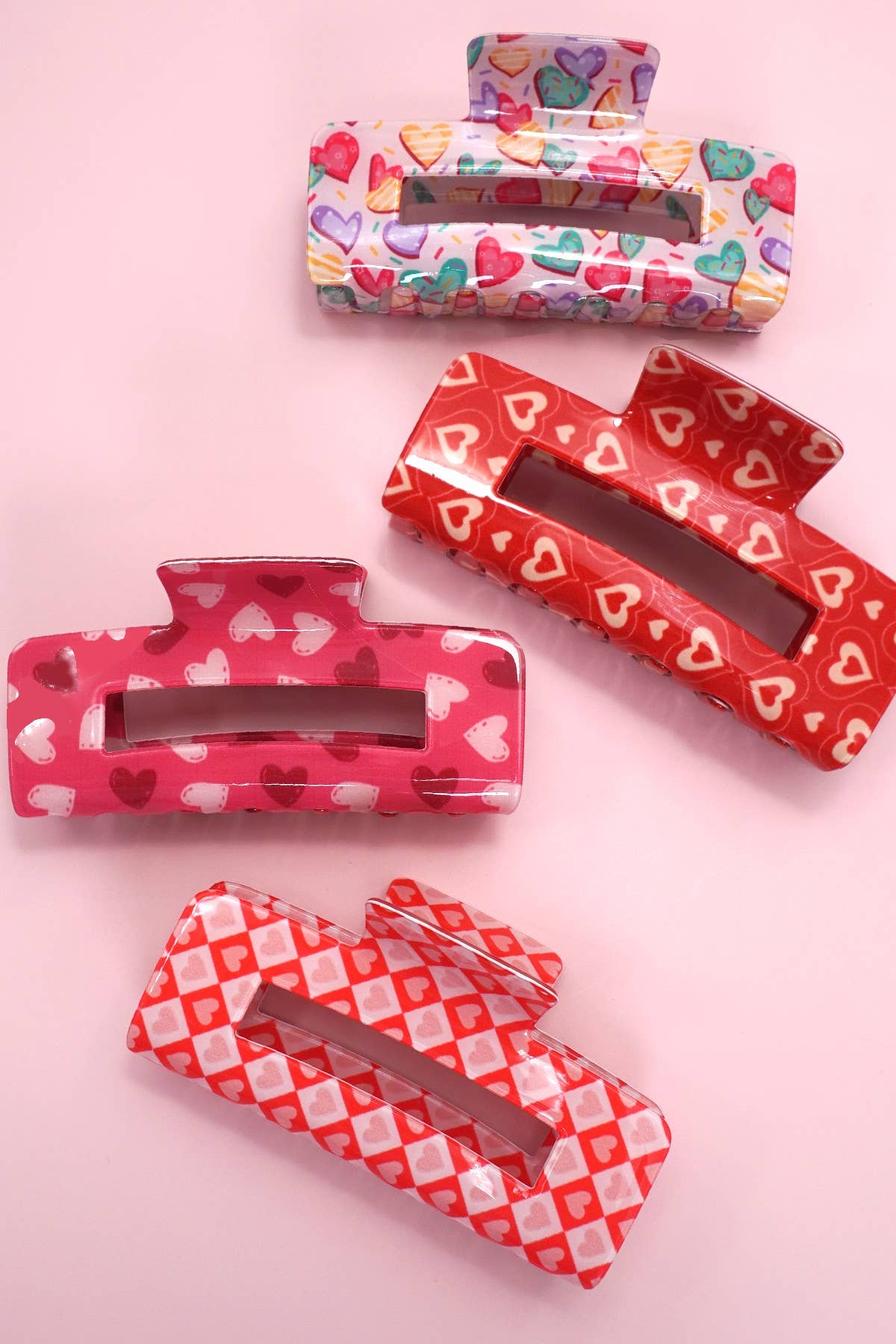 VALENTINE'S  DAY GIFT  HEART HAIR CLAW CLIPS | 40H887: B