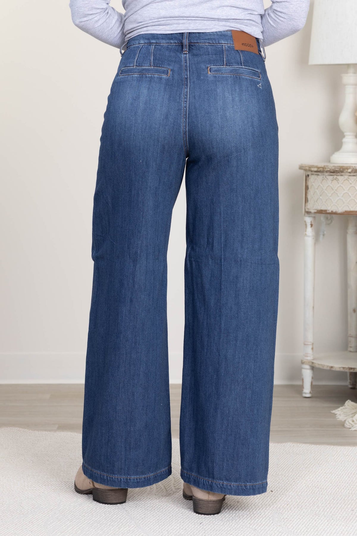 HIDDEN DARK WASH 31" INSEAM WIDE LEG TROUSER NORI