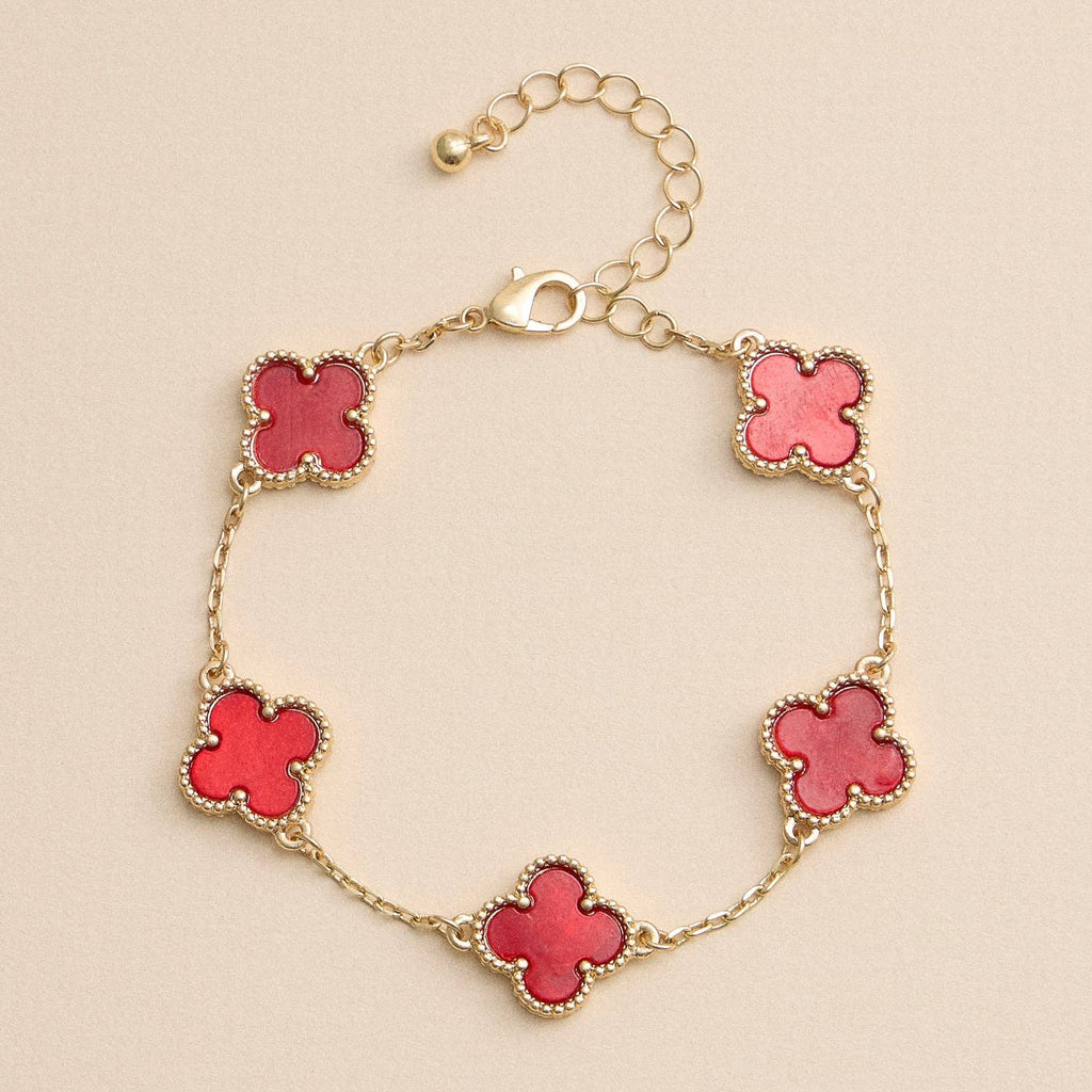 Colorful Shell Charm Bracelet with Gold Detailing: Pink / One / 5SB21068