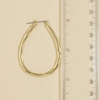 Hammered Teardrop Open Hoop Earrings: GD