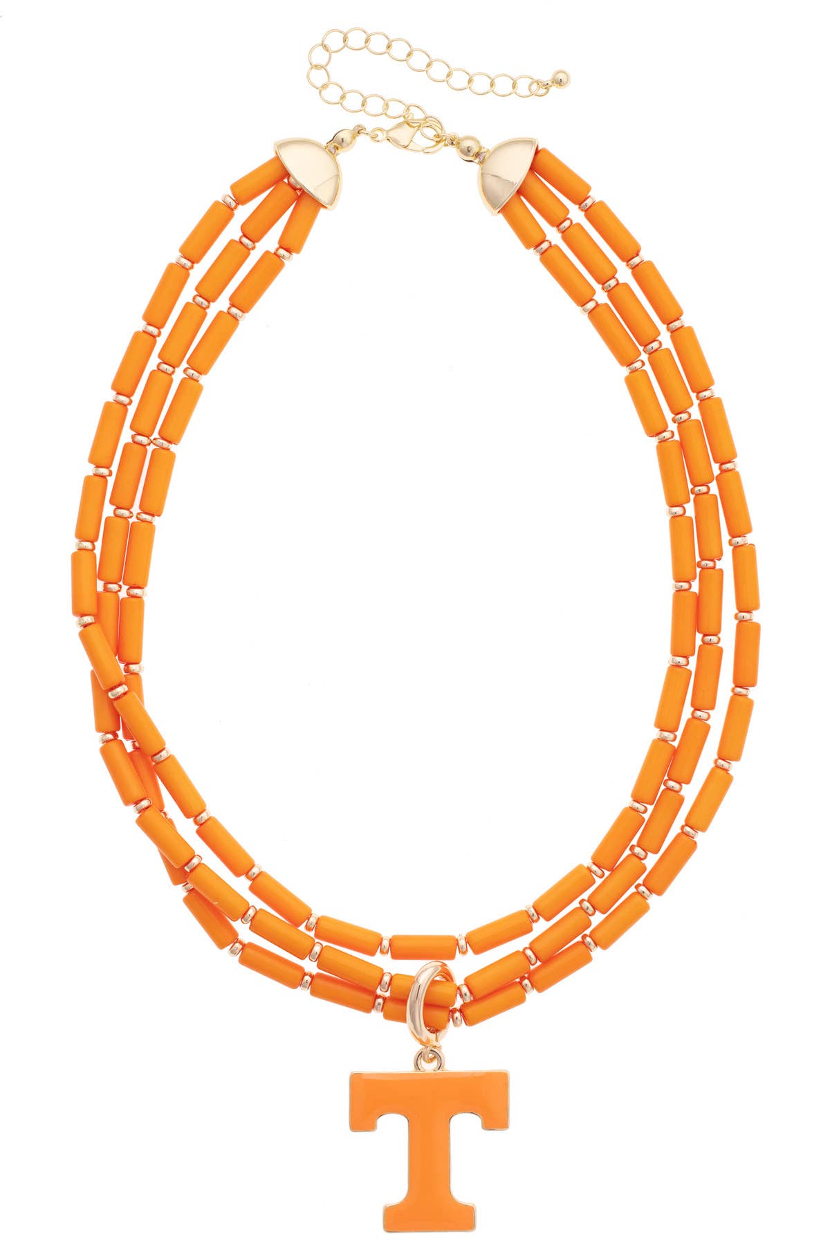 Tennessee Vols Multi-Strand Beaded Logo Necklace