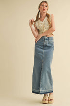 CANARY FLORAL SMOCKED RUFFLE TIE FRONT TOP