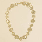 Hammered Coin Disc Station Necklace: GD
