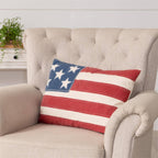 Patchy American Flag Pillow| Patriotic, USA