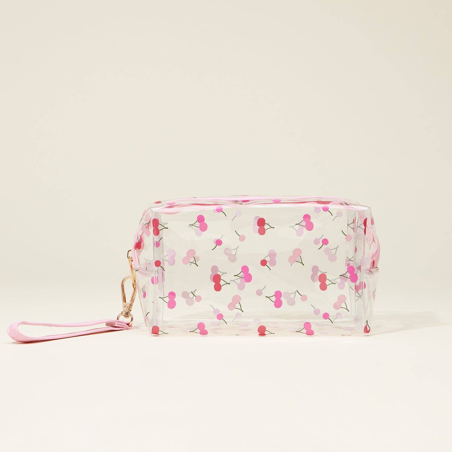 Clear Fruit-Printed Cosmetic Bags with Wrist Strap: Cherry / One / 5DC78002