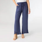 Layla Crossover Ruffle Pant: Patriot Blue