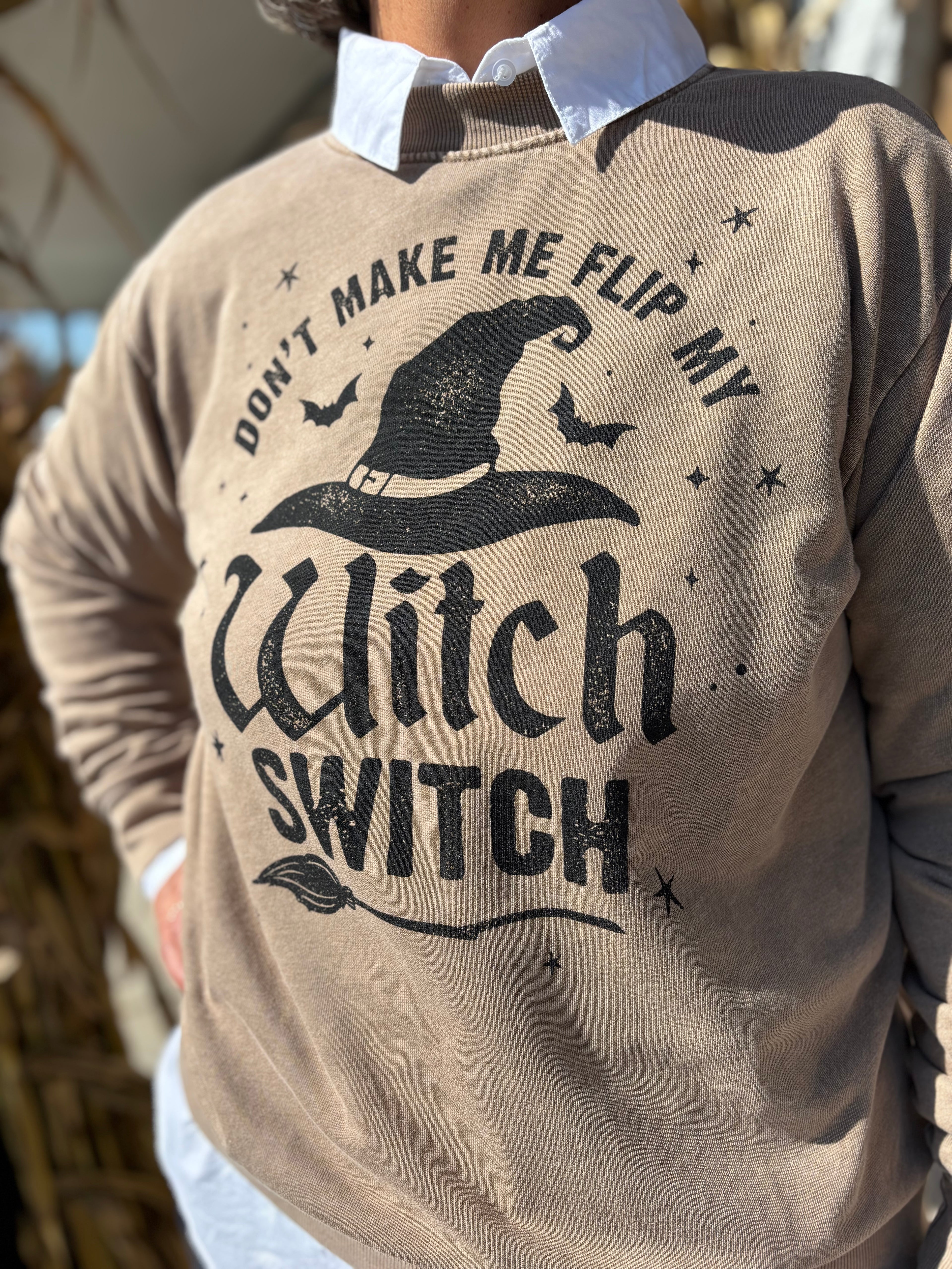 TAUPE WITCH SWITCH MINERAL GRAPHIC SWEATSHIRTS