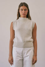 Choco Lexi Ribbed Mock Neck Sweater Vest