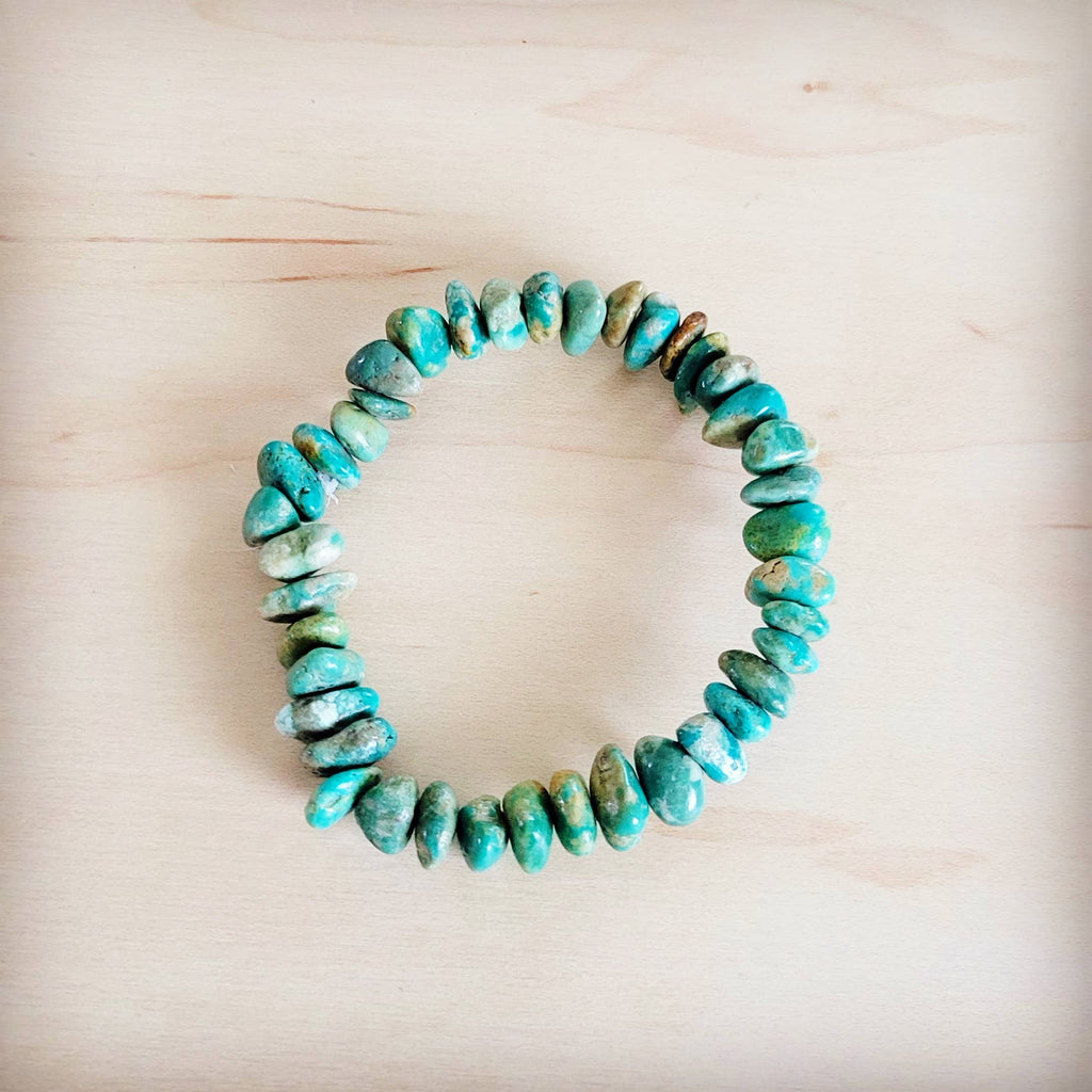 Chunky Genuine Natural Turquoise Beaded Bracelet 802b