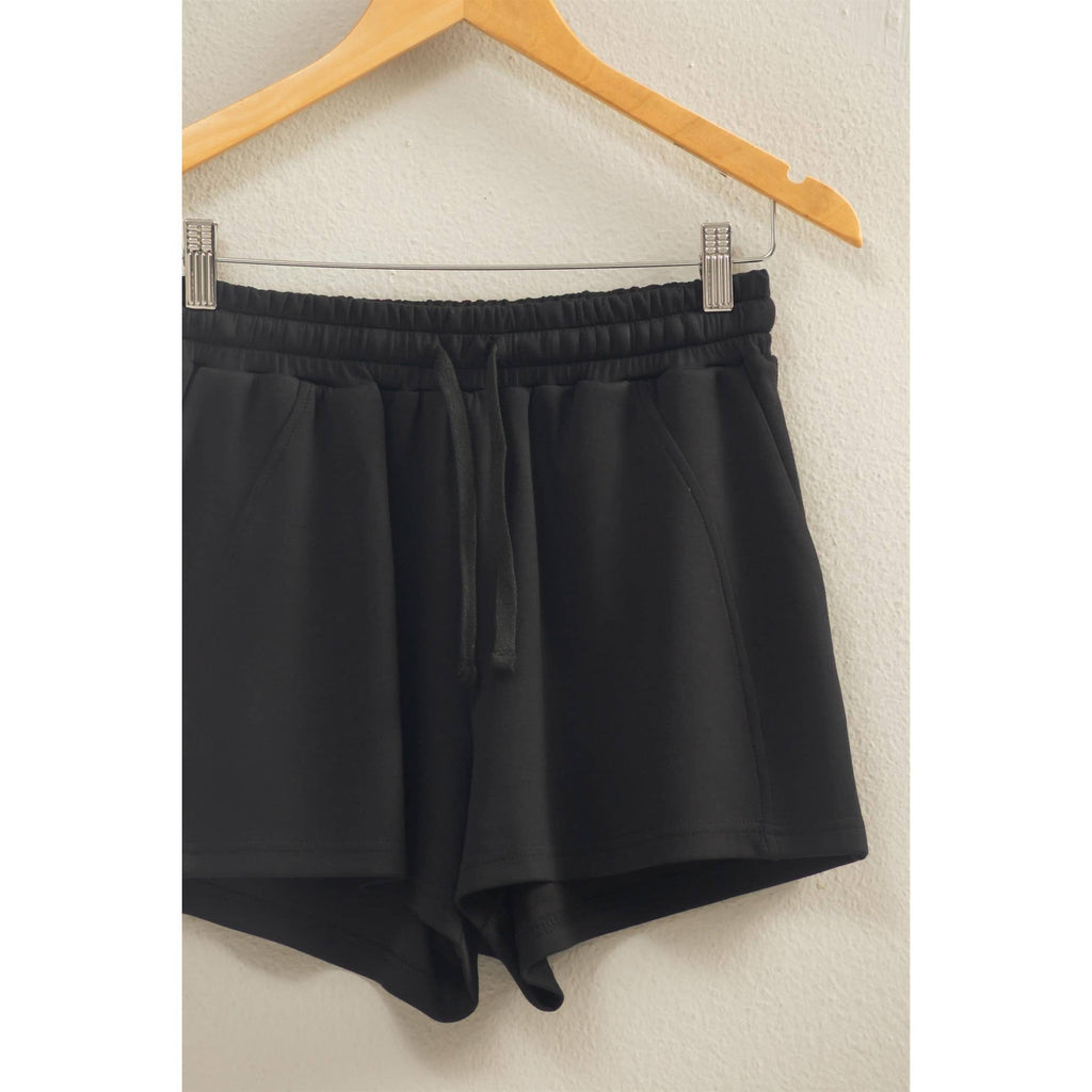 BLACK Drawstring Waist Shorts