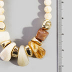 Chunky Statement Stone Bead Strand Necklace: GDBEG