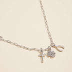 Gold Dipped Necklace with 3 Symbolic Charms: Gold / One / 4DN18071