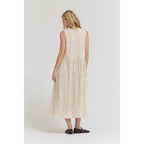 Cream Grid Gauze Easy Dress