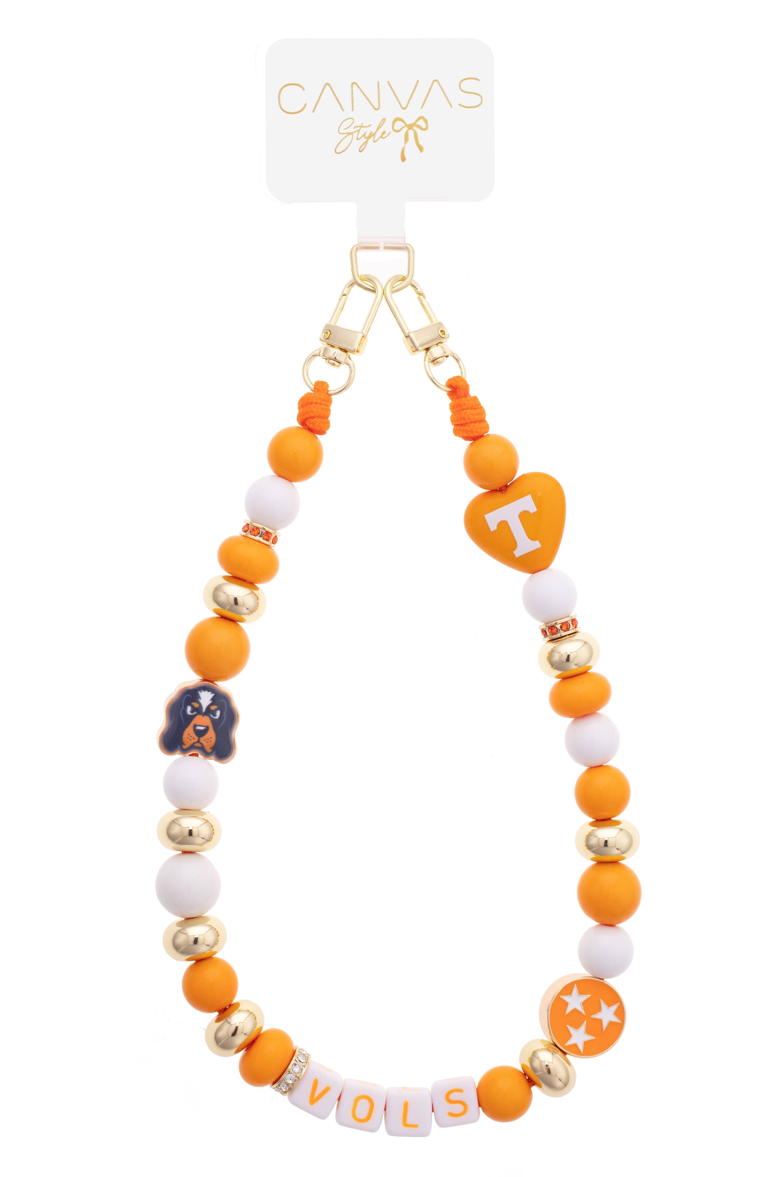 Tennessee Vols Beaded Cellphone Wristlet