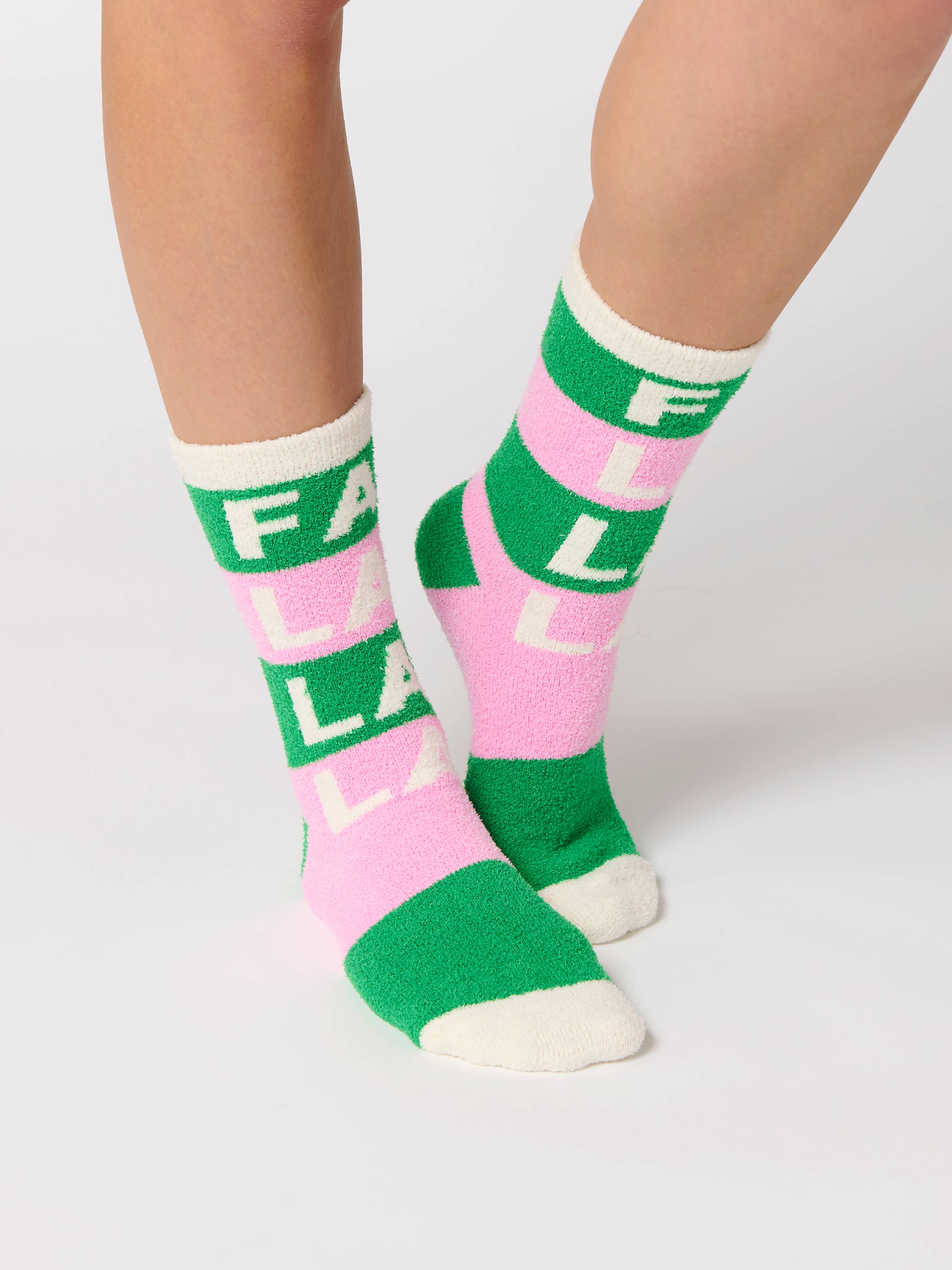 "FA LA LA" SOCKS,GREEN