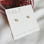 HAMMERED HEART STUDS | 18k gold | dainty heart earrings