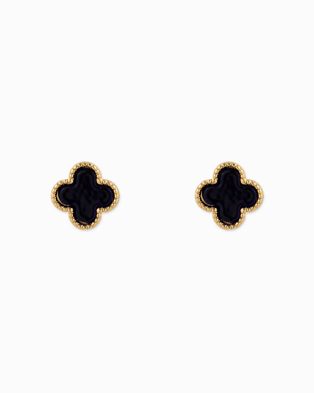 MOP Clover and CZ Stud Earring Set of 3: White