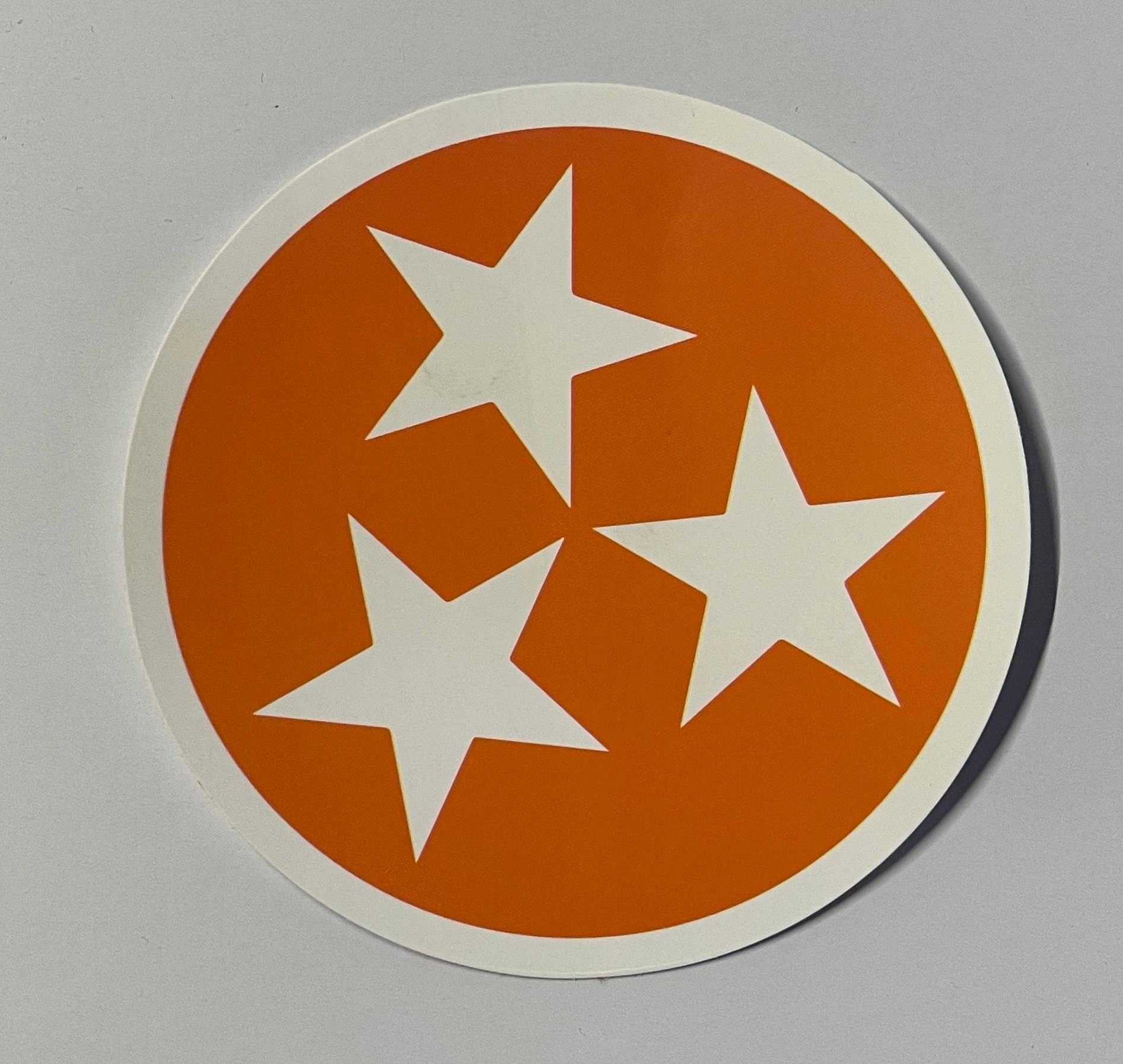 Orange/White Tennessee Tri Star Sticker
