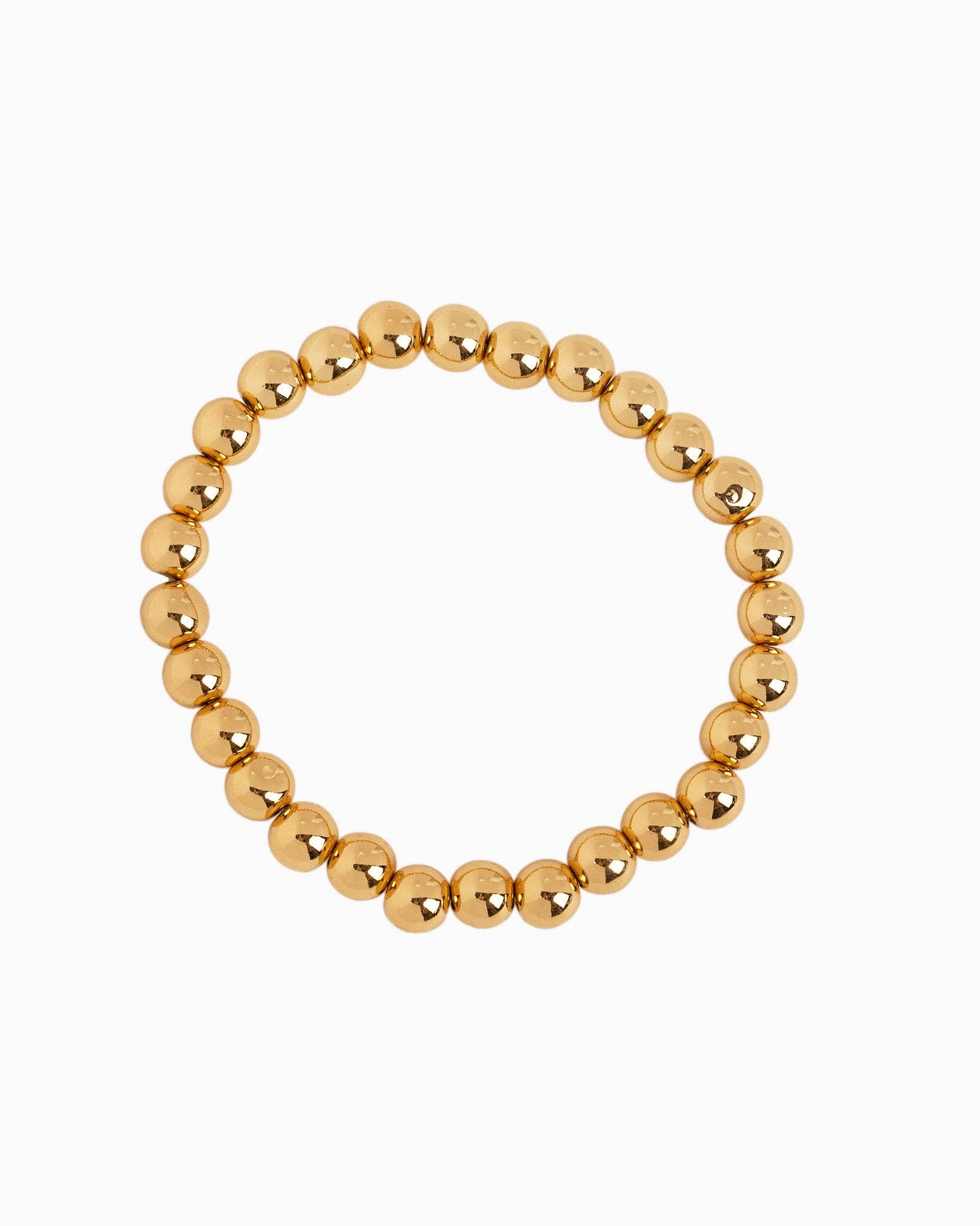 MOP Clover Stretch Beaded Bracelets, Set of 3: White