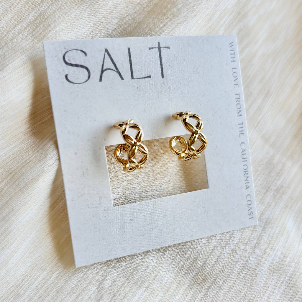 CRISS-CROSS HOOP EARRINGS | gold | stud post hoops